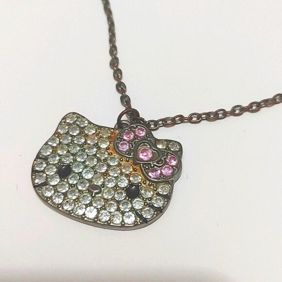 Hello kitty sanrio flat jeweled necklace - Picture 1 of 3
